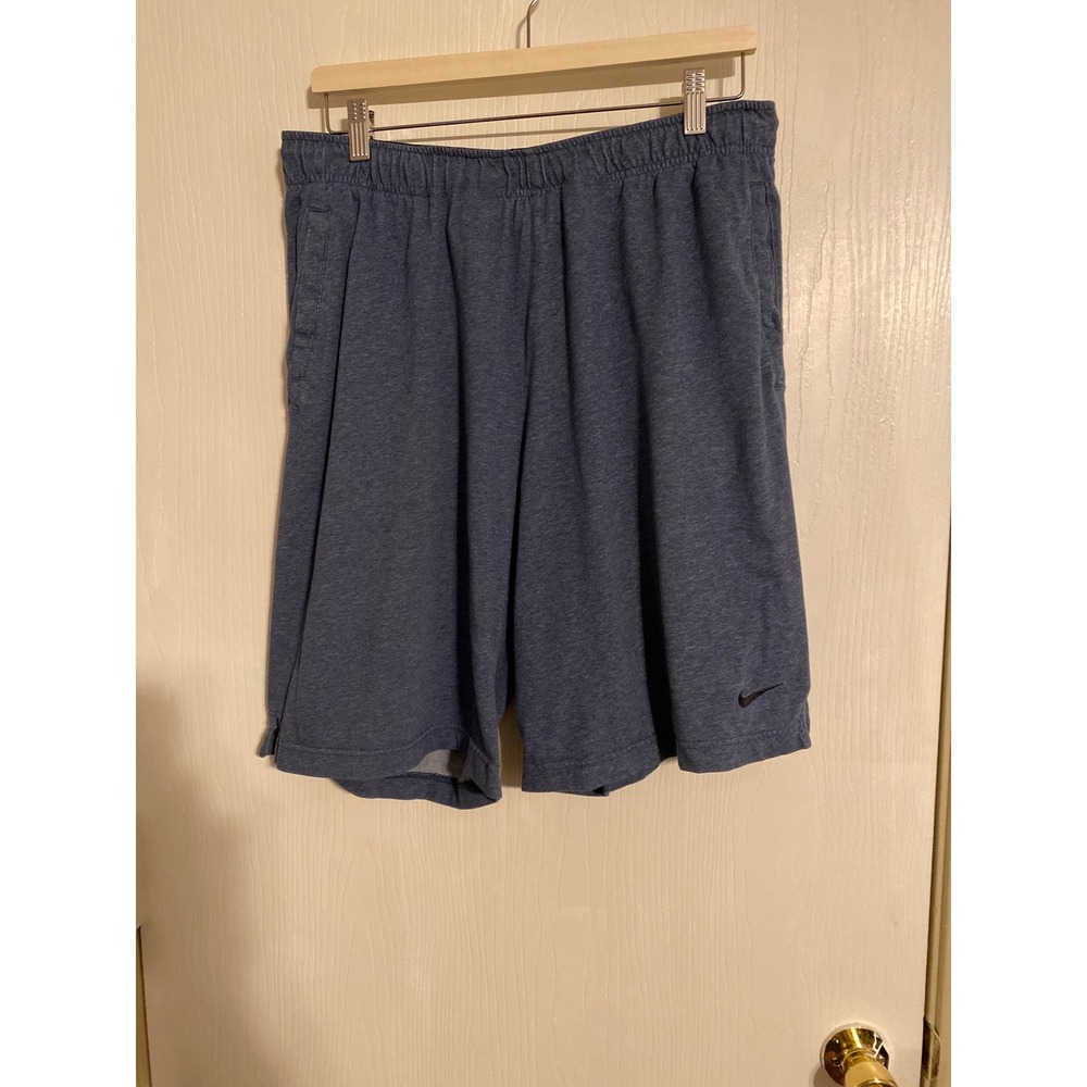 Nike Mens Jersey Athletic Shorts Blue Heathered Swoosh Logo Large Tall LT
0310